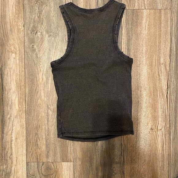 Zara charcoal grey washed ribbed tank - Picture 3 of 3